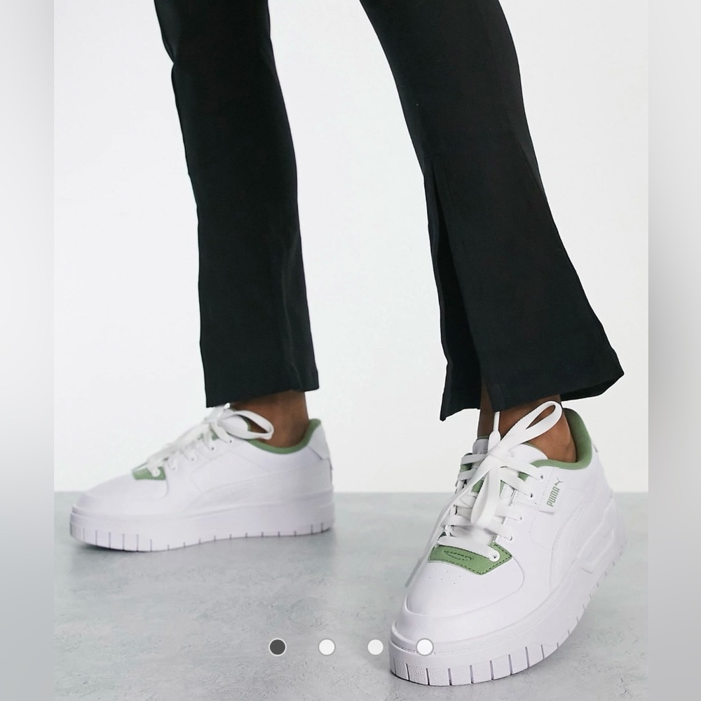 Women’s Puma Platform Sneakers (White & Green)